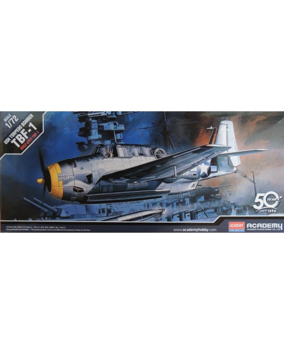 Academy modelis U.S. Navy Torpedo Bomber TBF-1 1/72
