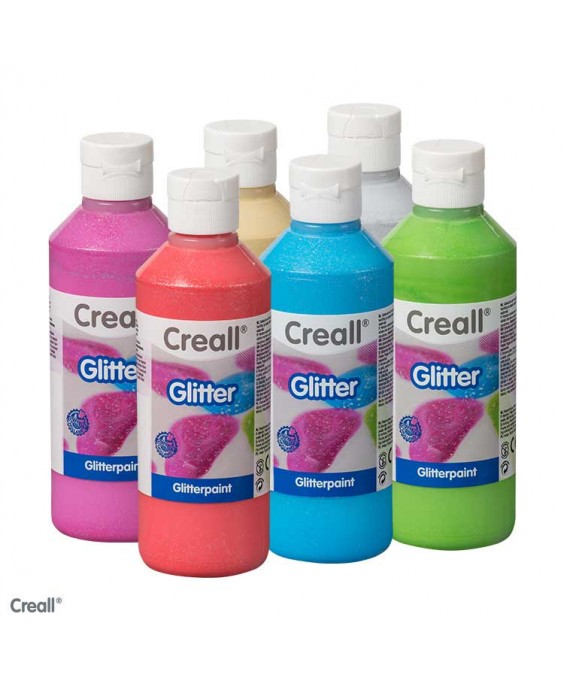 Glitter blizgių dažų rinkinys 6x250ml