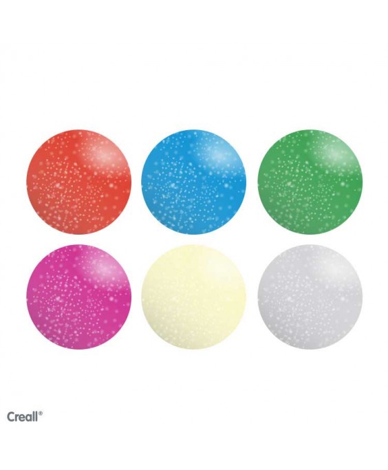 Glitter blizgių dažų rinkinys 6x250ml