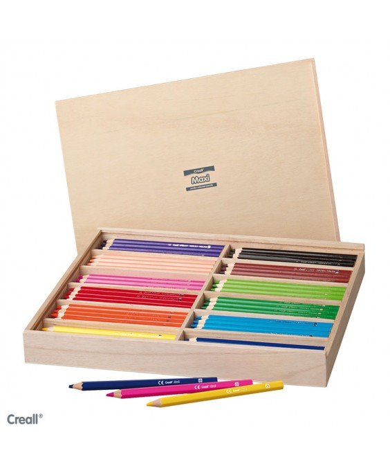 Creall Maxi 144 pieštukų medinė dėžė