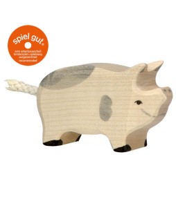 Holztiger medinė figūrėlė - Kiaulė, marga
