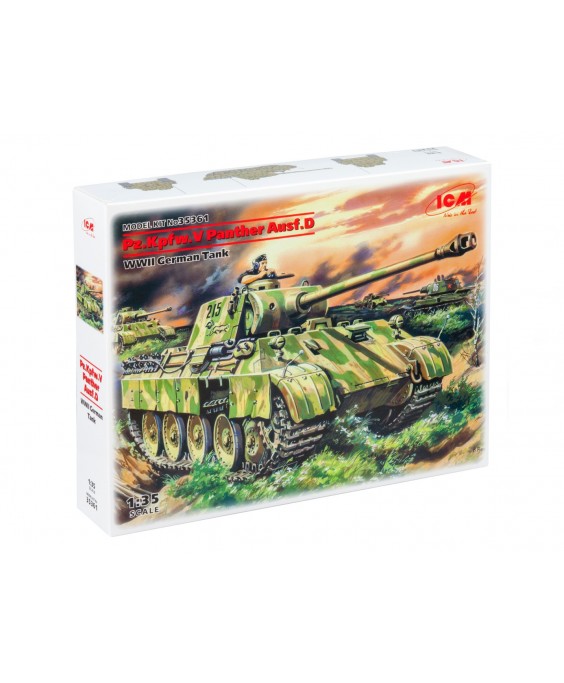 ICM modelis Pz.Kpfw.V Panther Ausf.D, WWII German Tank 1/35                  