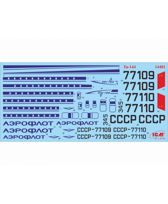 ICM modelis Tupolev-144, Soviet Supersonic Passenger Aircraft 1/144