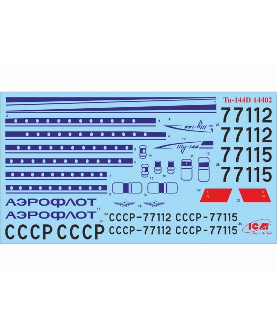 ICM modelis Tupolev-144D, Soviet Supersonic Passenger Aircraft 1/144