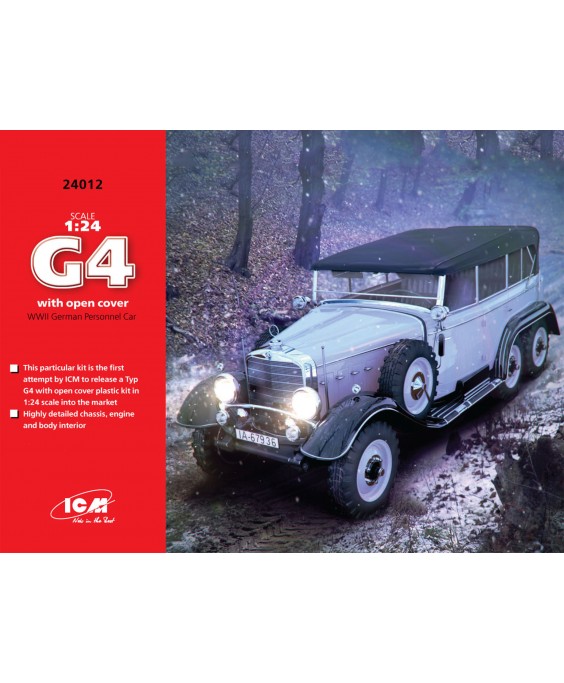 ICM modelis Typ G4  Soft Top, WWII German Personnel Car 1/24