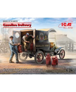 ICM modelis Gasoline Delivery, T 1912 Delivery Car with American Gasoline Loaders 1/24
