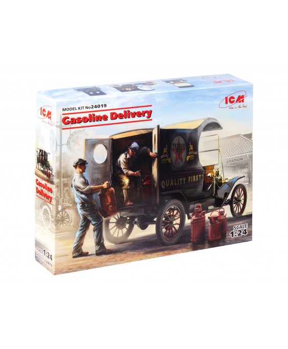 ICM modelis Gasoline Delivery, T 1912 Delivery Car with American Gasoline Loaders 1/24