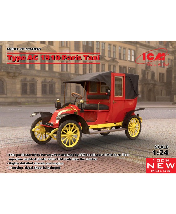 ICM modelis Type AG 1910 Paris Taxi 1/24