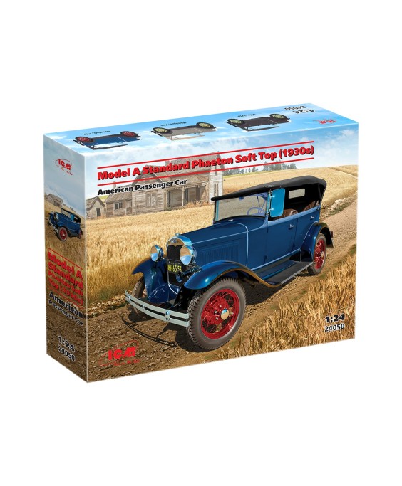 ICM modelis Model A Standard Phaeton Soft Top (1930s) 1/24