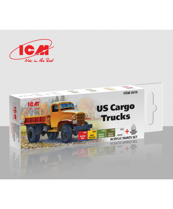 ICM Acrylic paint set for USA Cargo Trucks 12 x 5
