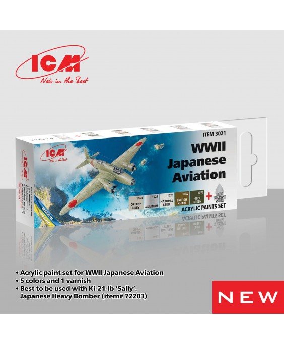 ICM Acrylic Paint Set for WWII Japanese Aviation 12ml x 6