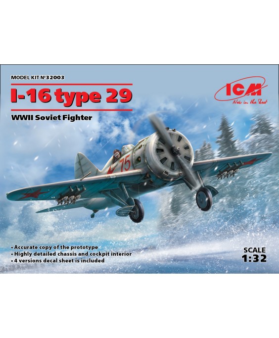 ICM modelis I-16 type 29, WWII Soviet Fighter 1/32