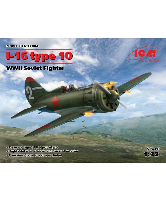 ICM modelis I-16 type 10, WWII Soviet Fighter 1/32