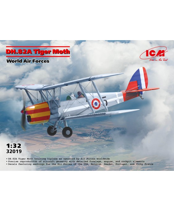 ICM modelis DH.82A Tiger Moth 1/32