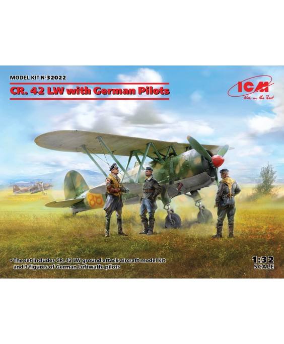 ICM modelis CR. 42 LW with German Pilots 1/32