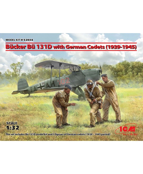 ICM modelis Bücker Bü 131D with German Cadets (1939-1945) 1/32