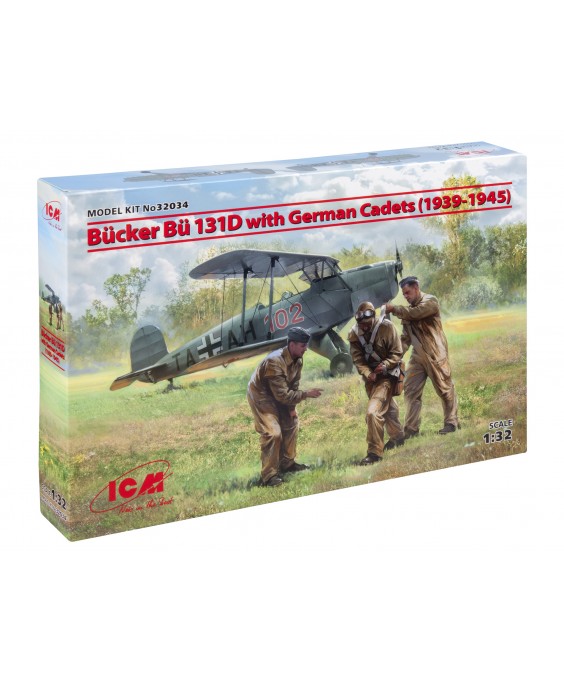 ICM modelis Bücker Bü 131D with German Cadets (1939-1945) 1/32