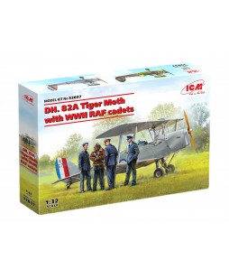 ICM modelis DH. 82A Tiger Moth with WWII RAF cadets 1/32