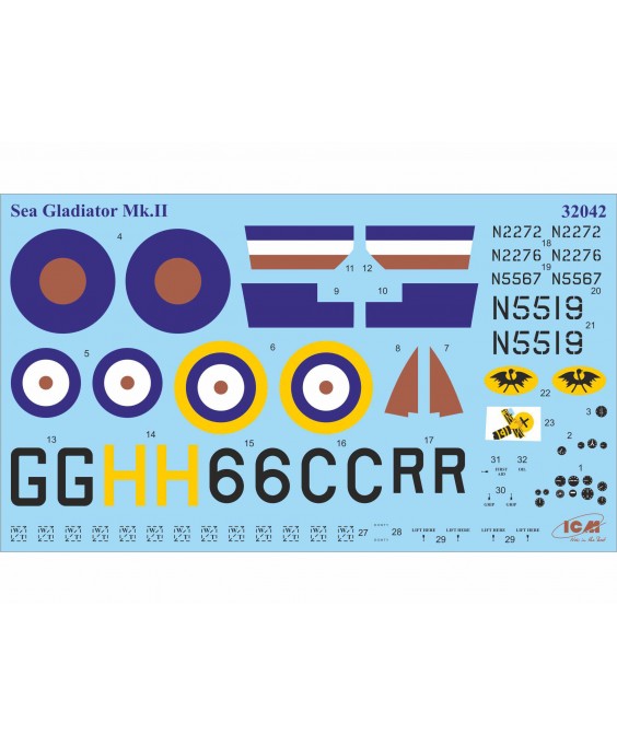 ICM Gloster Sea Gladiator Mk.II With Royal Navy pilots 1/32