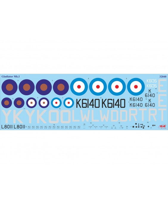 ICM modelis Gloster Gladiator Mk.I with British Pilots in Tropical Uniform 1/32