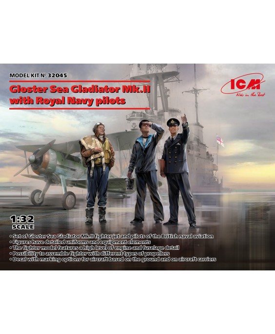 ICM Gloster Sea Gladiator Mk.II With Royal Navy pilots 1/32