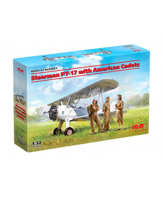 ICM modelis Stearman PT-17 with American Cadets 1/32