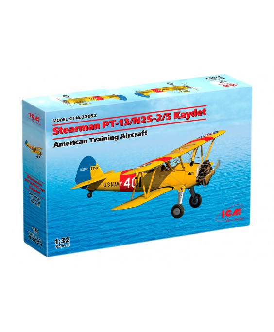 ICM modelis Stearman PT-13/N2S-2/5 Kaydet, American Training Aircraft 1/32