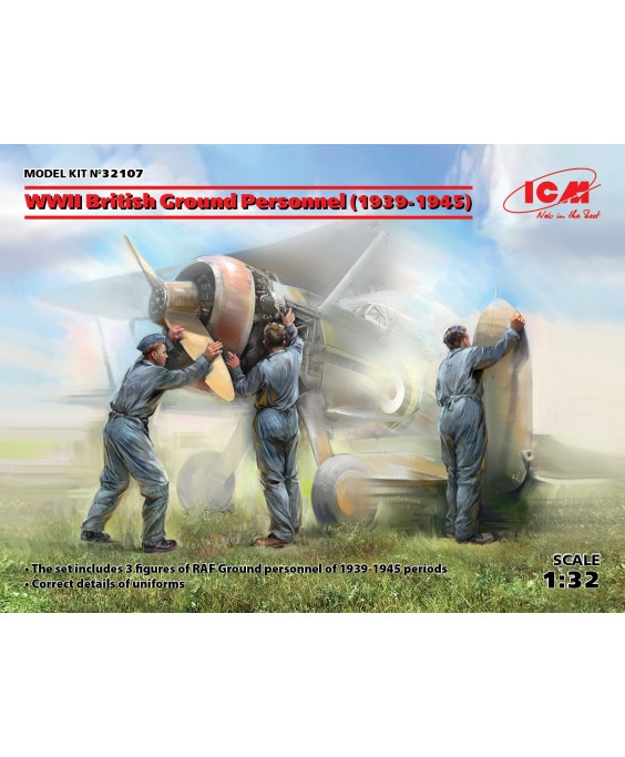 ICM WWII British Ground Personnel (1939-1945) (3 figures) 1/32
