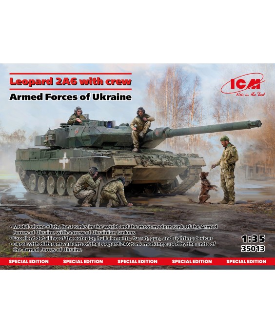 ICM modelis Leopard 2A6 with crew 1/35