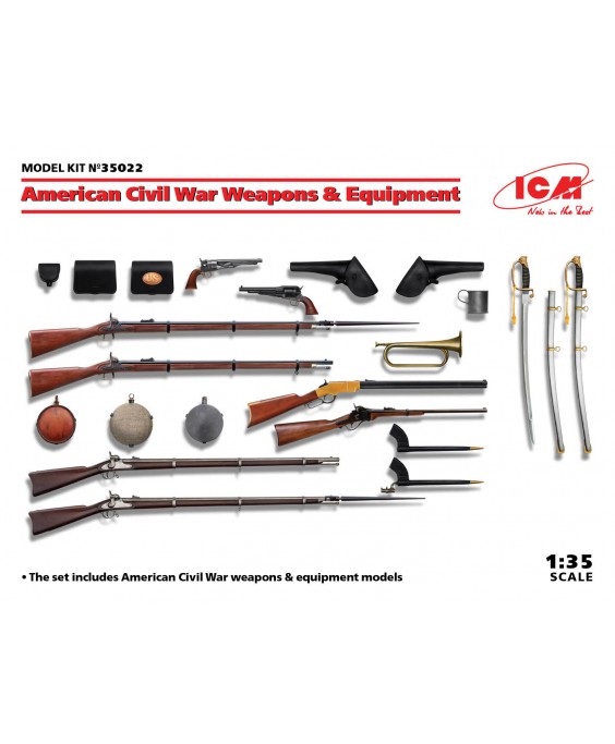 ICM modelis US Civil War Weapons & Equipment 1/35