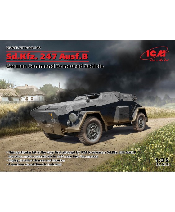 ICM modelis Sd.Kfz. 247 Ausf.B, German Command Armoured Vehicle 1/35