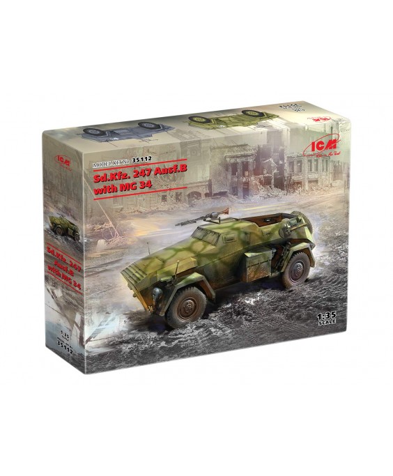 ICM modelis Sd.Kfz. 247 Ausf.B with MG 34 machine gun 1/35