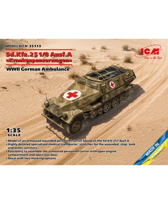ICM modelis Sd.Kfz.251/8 Ausf.A Krankenpanzerwagen 1/35
