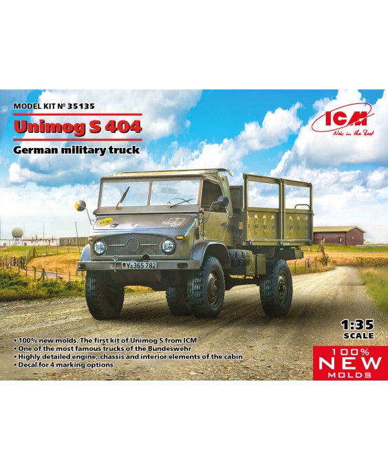 ICM modelis Unimog S 404 German military truck 1/35