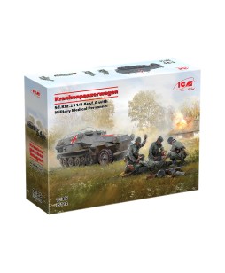ICM modelis Krankenpanzerwagen Sd.Kfz.251/8 Ausf.A WWII German Ambulance with Military Medical Personnel 1/35