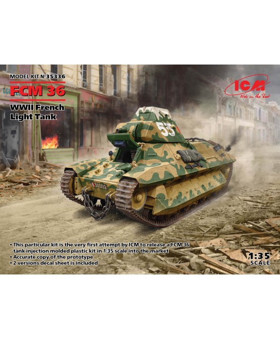 ICM modelis FCM 36, WWII French Light Tank 1/35 ICM modelis FCM 36, WWII French Light Tank 1/35