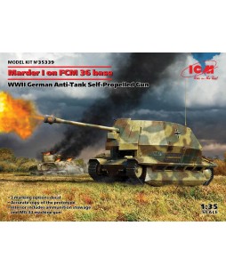 ICM modelis Marder I on FCM 36 base, WWII German Anti-Tank Self-Propelled Gun 1/35