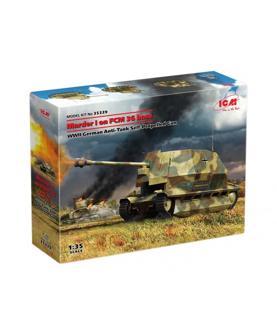 ICM modelis Marder I on FCM 36 base, WWII German Anti-Tank Self-Propelled Gun 1/35