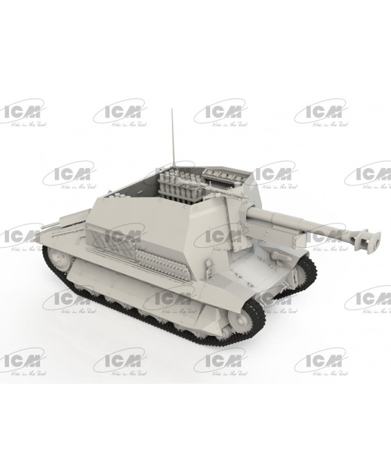ICM modelis 10.5cm leFH 16(Sf) auf Geschutzwagen FCM36 (f) 1/35