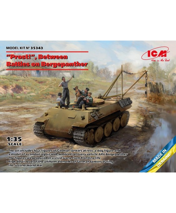 ICM modelis WWII German Tankmen with Bergepanther, 1/35