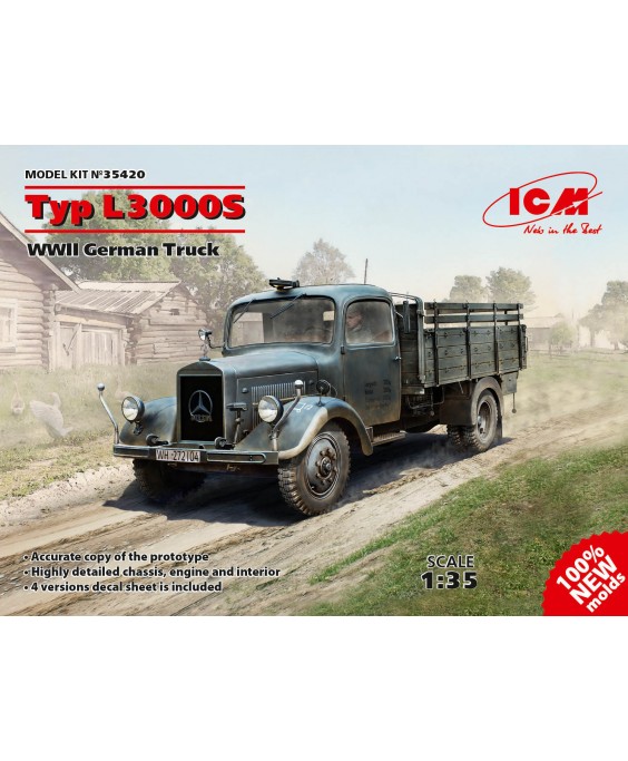 ICM modelis Typ L3000S, WWII German Truck 1/35