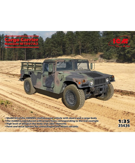 ICM modelis Cargo Carrier Humvee M1097A2 1/35