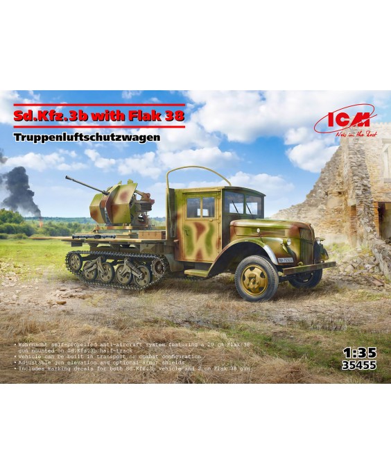 ICM modelis Sd.Kfz.3b with Flak 38 1/35