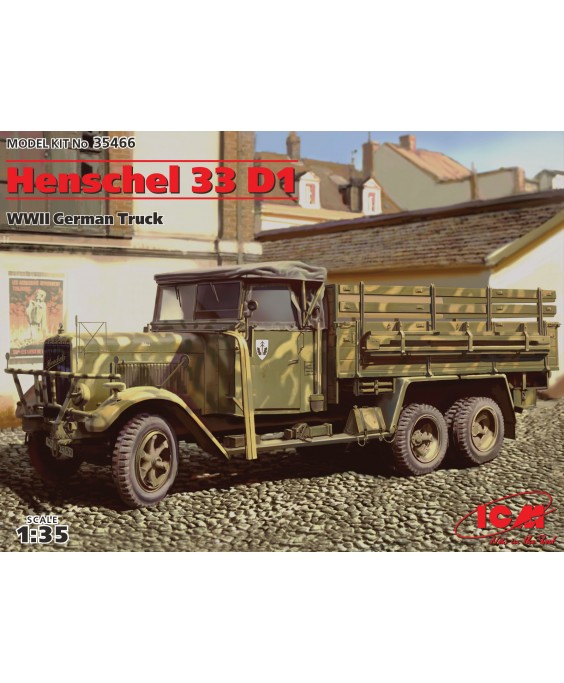 ICM modelis Henschel 33 D1, WWII German Army Truck 1/35 ICM modelis Henschel 33 D1, WWII German Army Truck 1/35