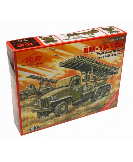 ICM modelis BM-13-16N, WWII Soviet Multiple Launch Rocket System 1/35