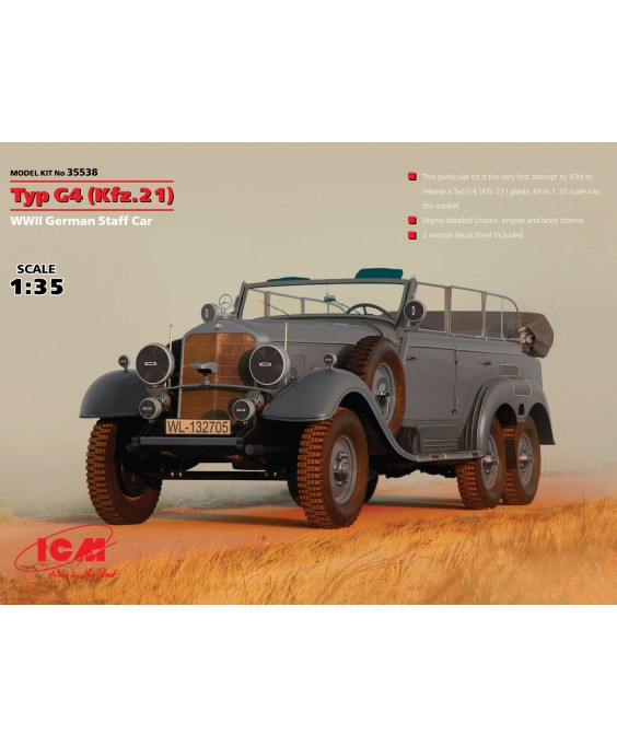 ICM modelis G4 (Kfz.21), WWII German Staff Car 1/35 ICM modelis G4 (Kfz.21), WWII German Staff Car 1/35