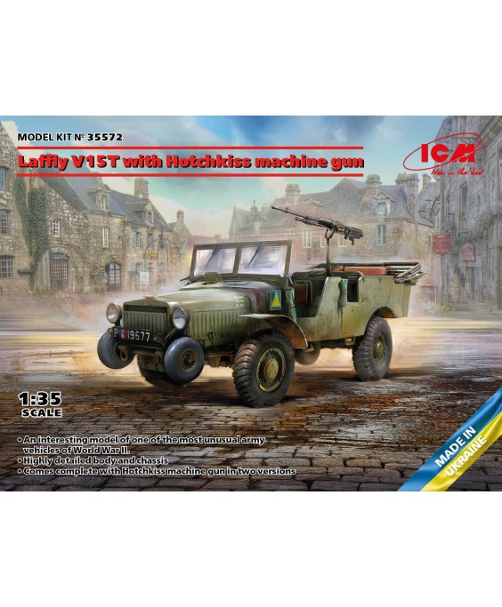 ICM modelis Laffly V15T with Hotchkiss machine gun 1/35