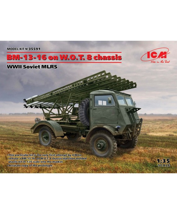 ICM modelis BM-13-16 on W.O.T. 8 chassis, WWII Soviet MLRS 1/35 ICM modelis BM-13-16 on W.O.T. 8 chassis, WWII Soviet MLRS 1/35