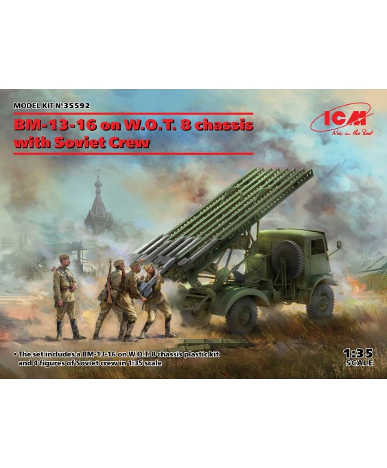 ICM modelis BM-13-16  on W.O.T. 8 chassis with Soviet Crew 1/35