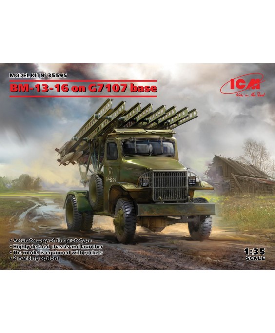 ICM modelis BM-13-16 on G7107 base 1/35